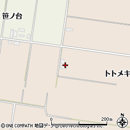 秋田県能代市真壁地トトメキ沢周辺の地図