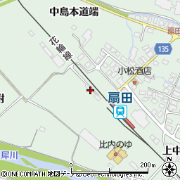秋田県大館市比内町扇田下中島周辺の地図