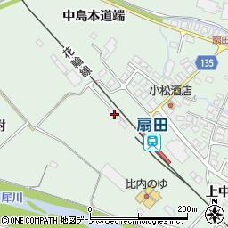 秋田県大館市比内町扇田（下中島）周辺の地図