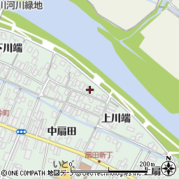 秋田県大館市比内町扇田上川端44周辺の地図