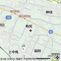 秋田県大館市比内町扇田町尻周辺の地図