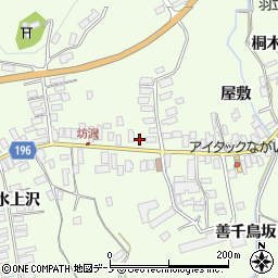 秋田県北秋田市坊沢屋敷周辺の地図