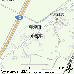 秋田県鹿角市十和田末広中野平周辺の地図