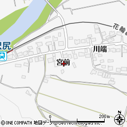 秋田県大館市十二所宮前周辺の地図