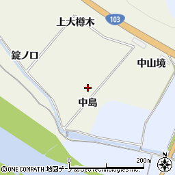 秋田県大館市山館中島周辺の地図