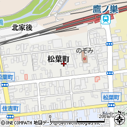 秋田県北秋田市松葉町周辺の地図