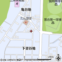 秋田県能代市落合下釜谷地周辺の地図