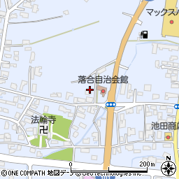 秋田県能代市落合砂田周辺の地図