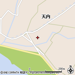 秋田県能代市天内周辺の地図