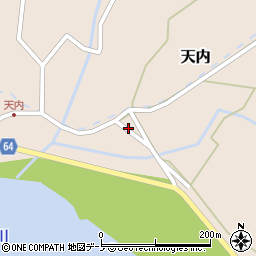 秋田県能代市天内白岩新田周辺の地図