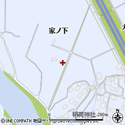 秋田県鹿角市花輪家ノ下周辺の地図