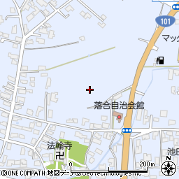 秋田県能代市落合周辺の地図