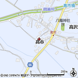 秋田県鹿角市花輪高市64周辺の地図
