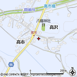 秋田県鹿角市花輪高市60-1周辺の地図