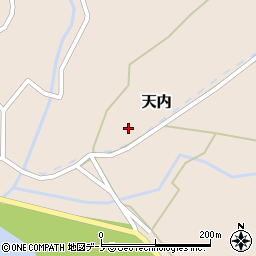 秋田県能代市天内岩ノ下周辺の地図