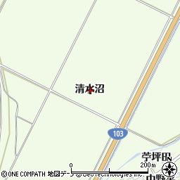 秋田県鹿角市十和田末広清水沼周辺の地図