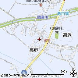 秋田県鹿角市花輪高市周辺の地図