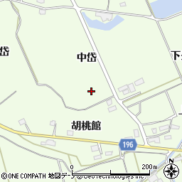 秋田県北秋田市坊沢中岱周辺の地図
