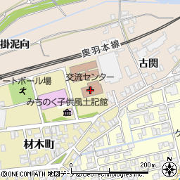 北秋田市　交流センター周辺の地図