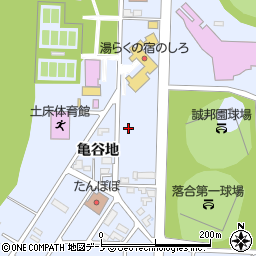 秋田県能代市落合亀谷地周辺の地図