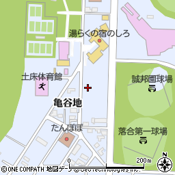 秋田県能代市落合（亀谷地）周辺の地図