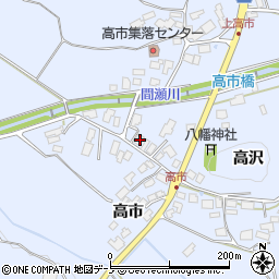 秋田県鹿角市花輪高市103周辺の地図