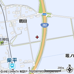 秋田県鹿角市花輪鶴田周辺の地図
