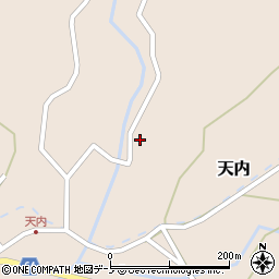 秋田県能代市天内新山林周辺の地図