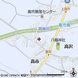 秋田県鹿角市花輪高市102周辺の地図