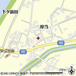 秋田県北秋田市栄摩当周辺の地図