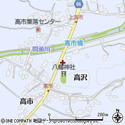 秋田県鹿角市花輪高沢2周辺の地図