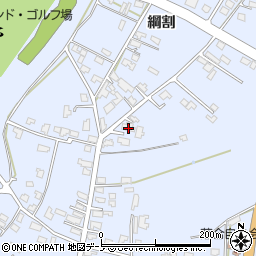 秋田県能代市落合綱割周辺の地図