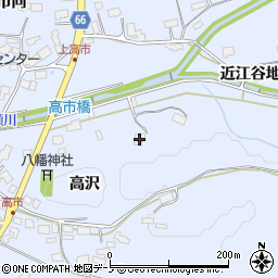 秋田県鹿角市花輪高沢周辺の地図