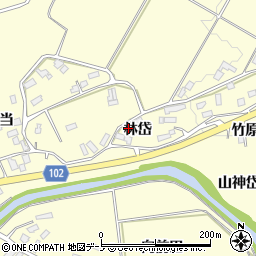 秋田県北秋田市栄林岱周辺の地図