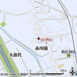 秋田県鹿角市花輪赤川端周辺の地図