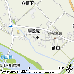 秋田県大館市山館屋敷尻周辺の地図