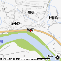 秋田県大館市葛原河原周辺の地図