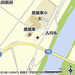 秋田県北秋田市栄古川布周辺の地図