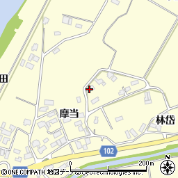 秋田県北秋田市栄周辺の地図