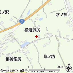 秋田県北秋田市坊沢横道沢尻周辺の地図