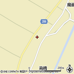 秋田県能代市常盤上苅橋周辺の地図