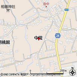 秋田県北秋田市綴子中堤周辺の地図