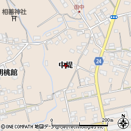 秋田県北秋田市綴子（中堤）周辺の地図