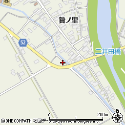 秋田県大館市二井田中前田296周辺の地図