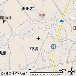 秋田県北秋田市綴子中堤24-2周辺の地図