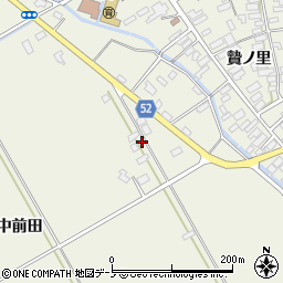 秋田県大館市二井田中前田216周辺の地図