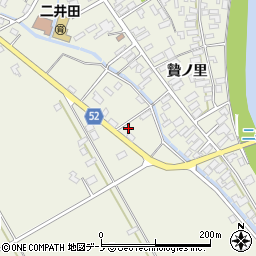 秋田県大館市二井田上前田周辺の地図