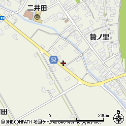 秋田県大館市二井田中前田281-1周辺の地図
