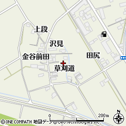 秋田県大館市山館草刈道周辺の地図