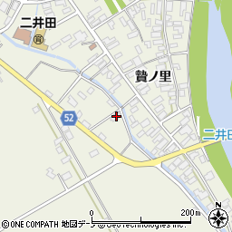 秋田県大館市二井田中前田286周辺の地図